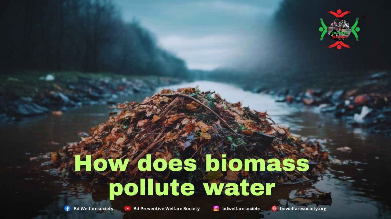 How does biomass pollute water?